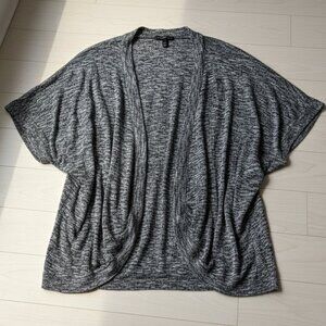 Lane Bryant 18/20 W Short Sleeve Open Front Cocoon Cardigan Sweater Heather Gray